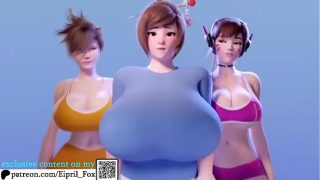 Tracer and D. Va Milking May – Overwatch Hentai 4K